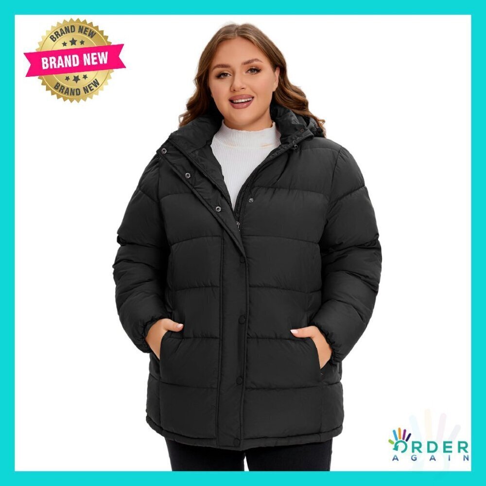 Heavyweight Puffer Jacket Winter Coat Hooded Oversized Chic Warm Minimal